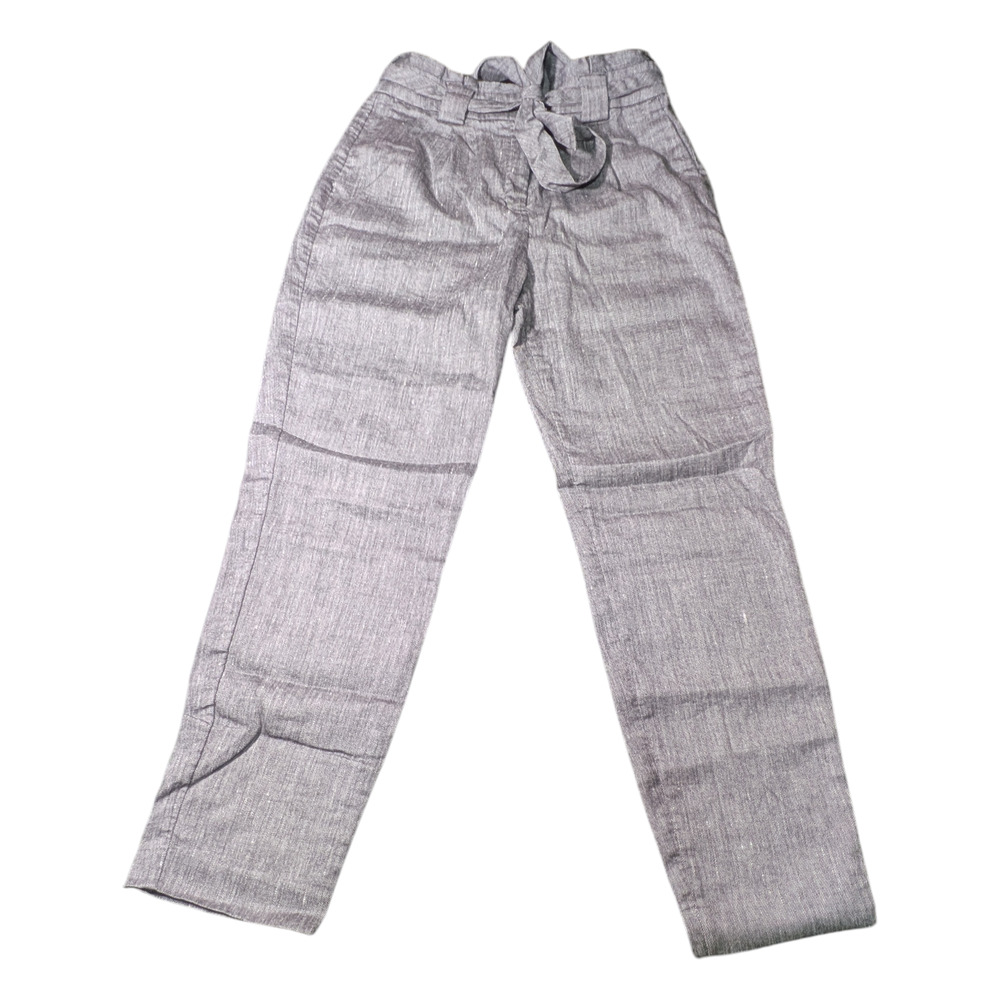 Women's Express - Dress Pants With Bow Belt - Size 6R - Grey - Ankle/High Rise